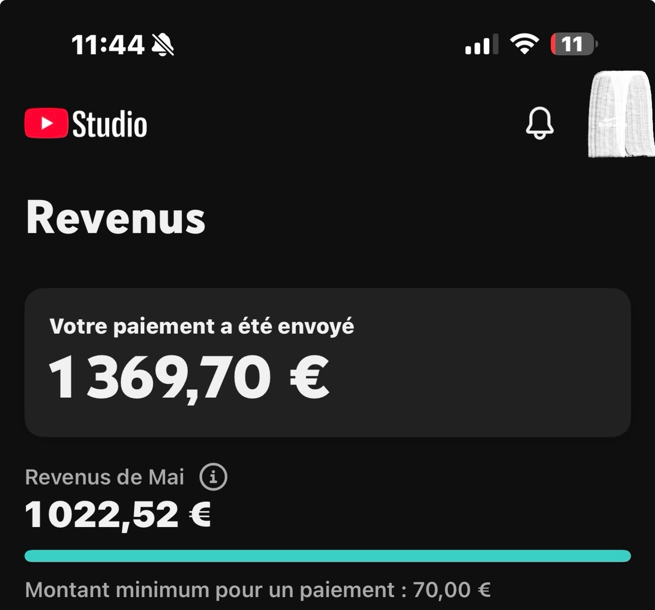 1 369,70 € versés · Mois suivant : 1 022,52 €